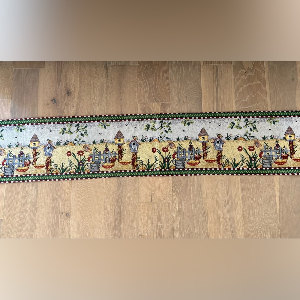 Colorful Handmade Cottagecore Tapestry Table Runner